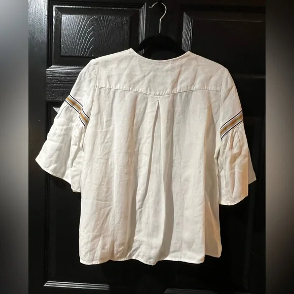 Zara Linen Blend Ruffle Blouse - Picture 5 of 9